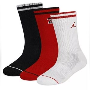 NWT Jordan Boys 3-Pack Medium Varsity Jersey Crew Socks